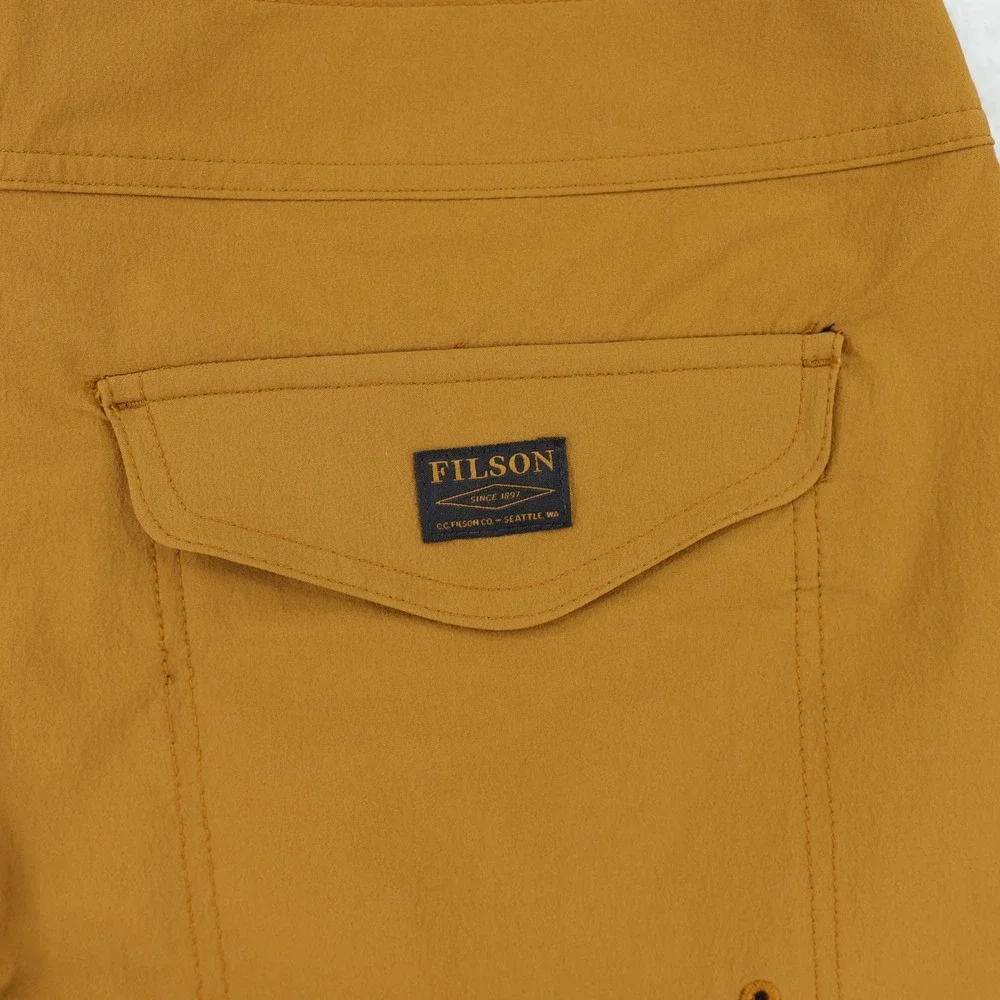 Filson Glacier Bay Trunks Mens 35 Dark Burlap Brown Hybrid Swim Hiking 7.5